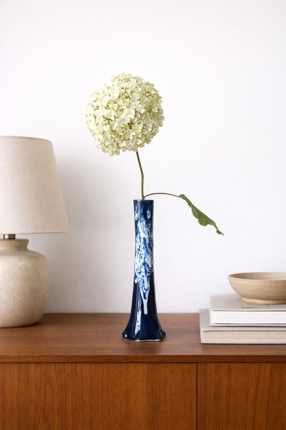 Image 1 of Vaso vintage Vallauris Fat Lava – ceramica francese, monofloreale, design moderno anni '60