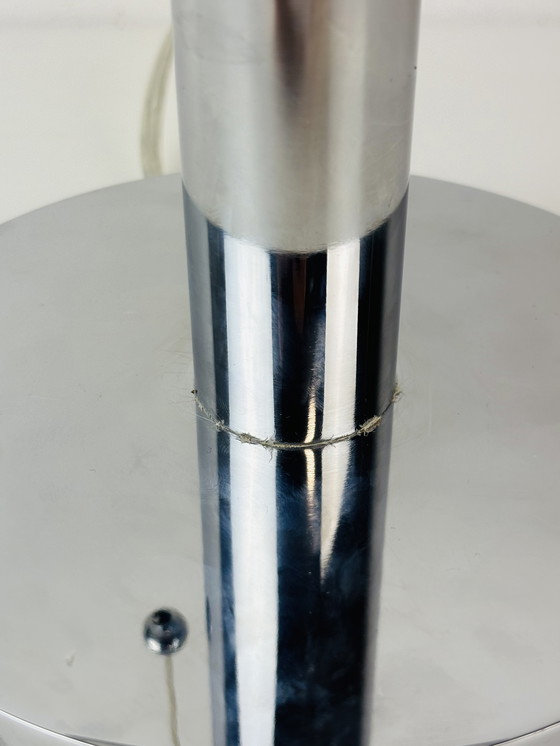 Image 1 of Lampe de table champignon chromée Art Déco, style spatial, Bauhaus