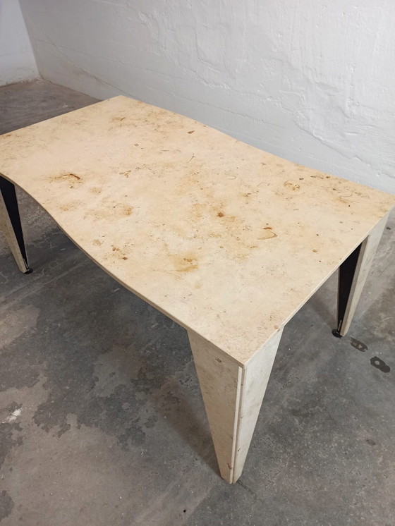 Image 1 of Vintage natural stoon / tessellated dining table 
