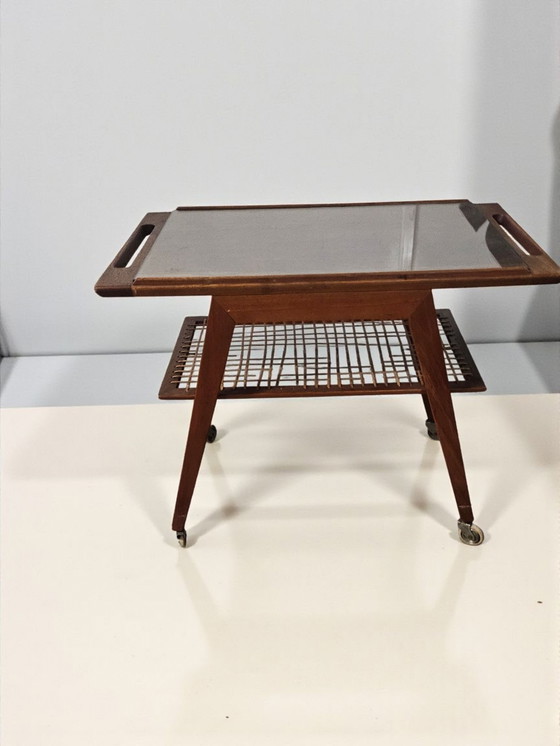 Image 1 of Teak side table, serving trolley, bar trolley, side table, Johannes Andersen, 1970s