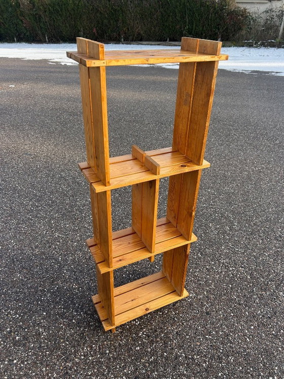 Image 1 of Mensola brutalista in pino, anni '70