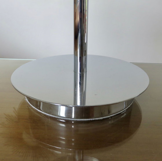 Image 1 of 2x Large Chrome Metal "Mushroom" Lamps