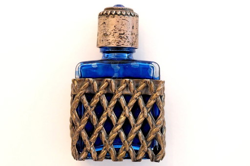 MINI BOTELLA AZUL DE PLATA 800, CON SELLO DE ITALIA