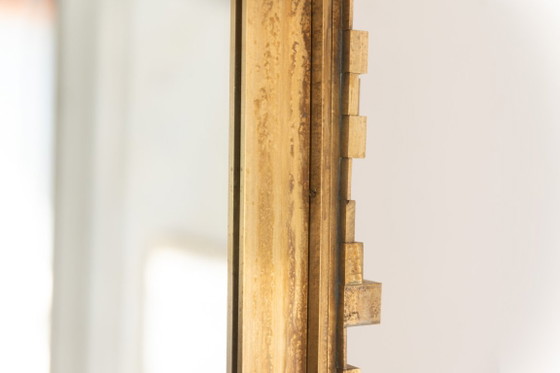 Paire de grands miroirs en laiton doré et patiné. Contemporains. – Brass (photo 4 of 7)