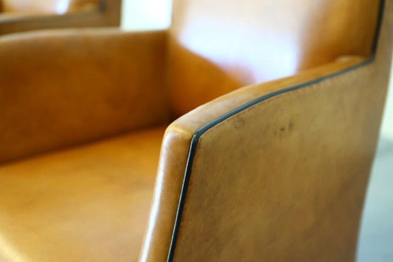 Image 1 of 8x Model Bergere Bart van Bekhoven for Artistiek Breda sheepskin dining chairs
