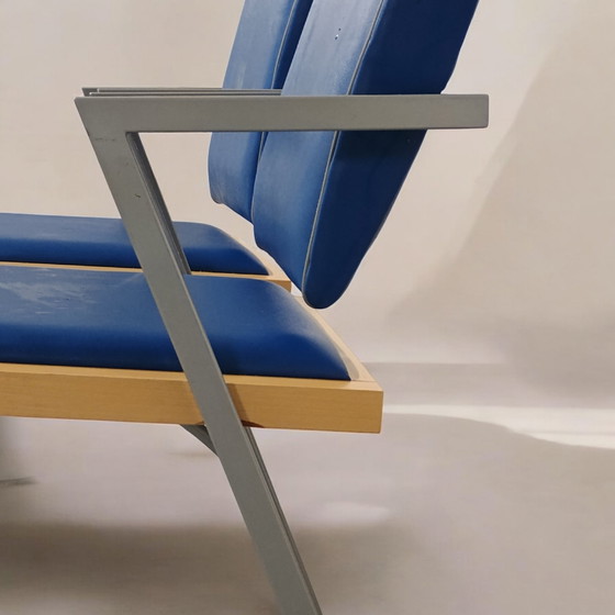 Image 1 of 2 designstoelen, ontwerpstijl vergelijkbaar met Bauhaus, hout/metaal