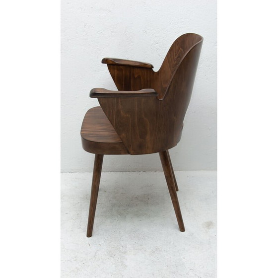 Image 1 of Vintage ebony desk chair by Radomír Hofman for Ton, Czechoslovakia 1960