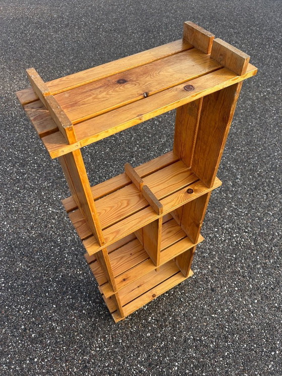 Image 1 of Mensola brutalista in pino, anni '70