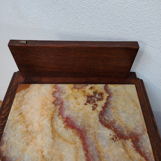 Image 1 of Set di comodini antichi vintage con piano in marmo