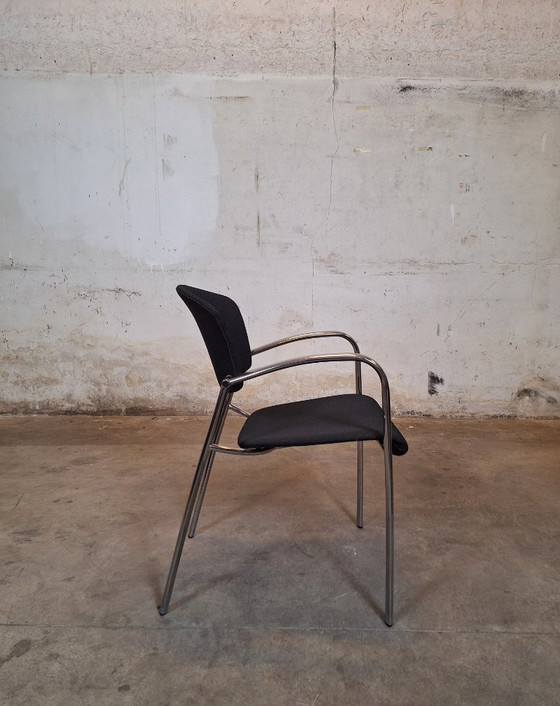 Image 1 of Brayton International Collection Steelcase Black and aluminum designer chair