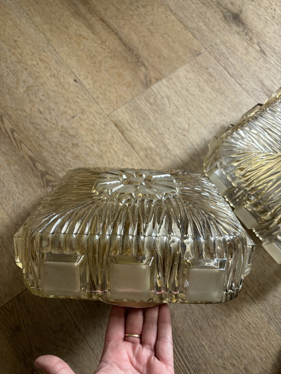 Image 1 of Set Of Two Glass Vintage Ceiling Lamps