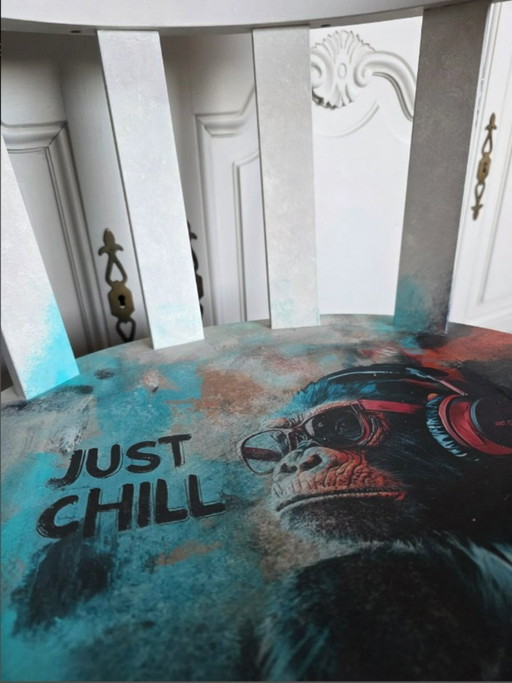 ** Urban Art Desk Chair – Hand-Painted – One of a Kind **