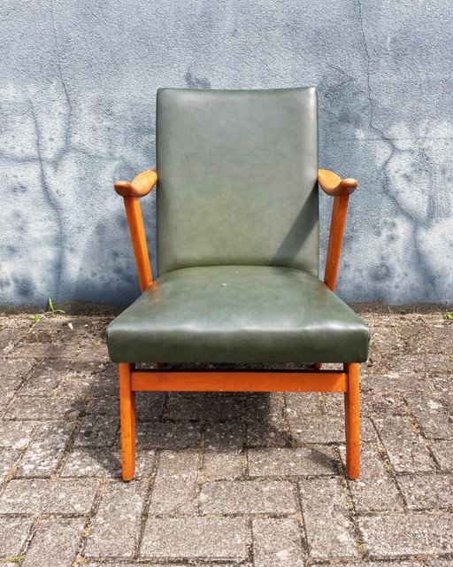 Vintage 1960s green Danish armchair