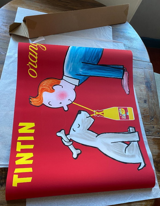 „Tim und Struppi Orange“ Illustration für eine Limonade von Savignac nach Hergé – Poster 100 x 70 cm – Paper (photo 6 of 10)
