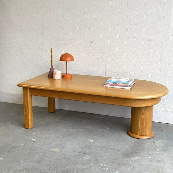 Image 1 of Organic Shaped Wooden Coffee Table Vintage Oak