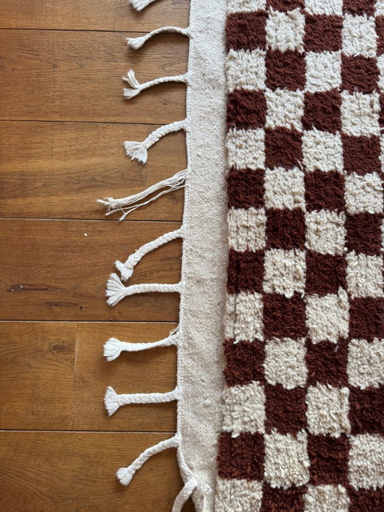 Image 1 of Handmade Moroccan checkerboard rug 240x160