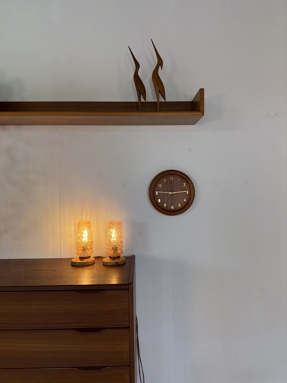 Image 1 of 2x bubble glass bedside lamp, Helena Tynell, Glashütte Limburg '60