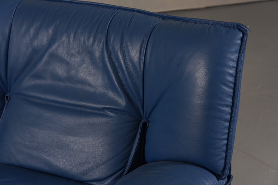 Image 1 of Sofá posmoderno de cuero Nicoletti Salotti, Italia, años 80