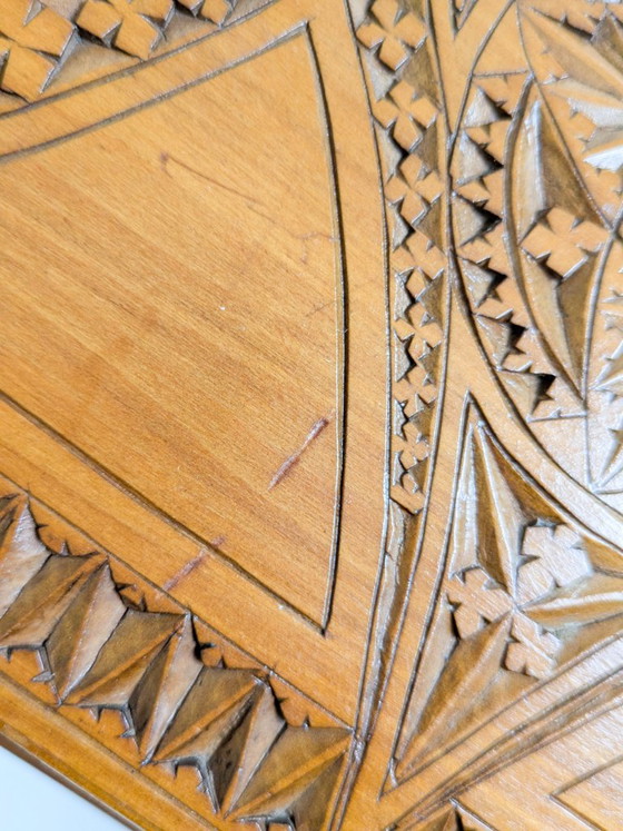 Porte-revues mural ancien en bois sculpté à la main, style art populaire – Wood (photo 15 of 17)