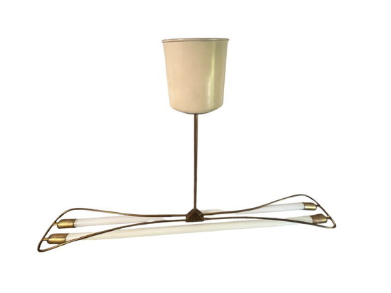 Image 1 of Kaiser & Co. (Idell) Lámpara de techo de latón industrial Art Decó/Bauhaus, años 30