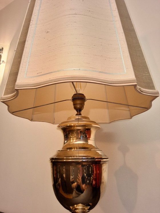 Image 1 of Vintage massief messing tafellamp jaren 50