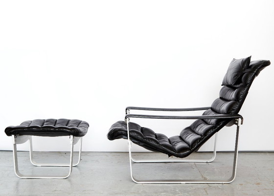 Image 1 of Fauteuil lounge et ottoman Ilmari Lappalainen « Pulkka » pour ASKO