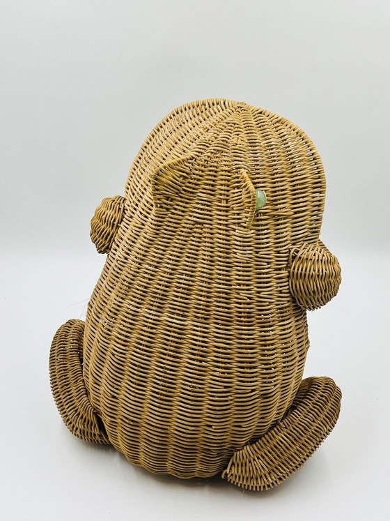 Portariviste in vimini a forma di rana, opera di Olivier Cajan, 1970. – Oggetti decorativi, Rattan (photo 3 of 13)