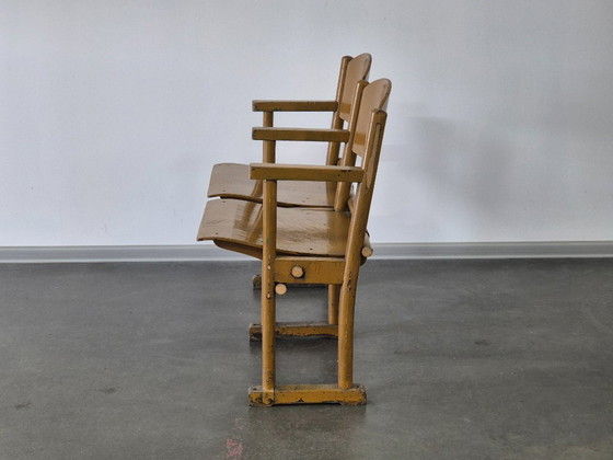 Image 1 of Sedie da cinema pieghevoli in legno vintage