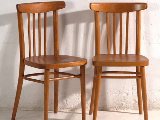 Antique chairs in TON bentwood – Czechoslovakia, circa 1960 #9 – Dining chairs (photo 2 of 40)