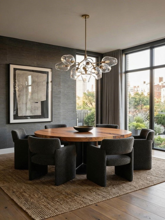 Image 1 of Unique 1.9m Round Dining Table – 50,000-Year-Old Ancient Kauri, Luxury Natural Wood