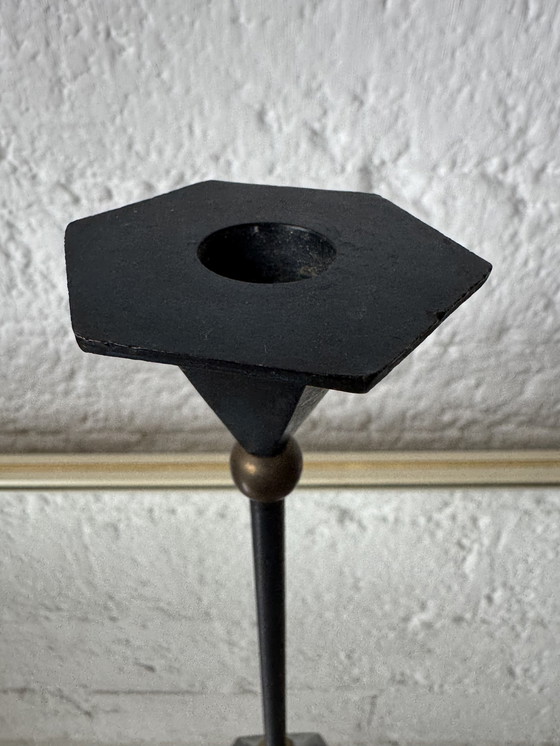 Image 1 of Candelabro de bronce, diseño de Memphis, años 80