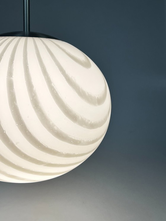 Image 1 of Suspension vintage, motif tourbillon/zèbre, Peill & Putzler, Allemagne, années 1980