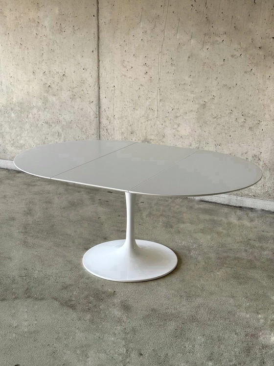 Image 1 of Uitschuifbare Tulip tafel, rond-ovaal van Eero Saarinen