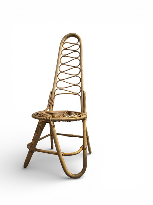 Rattan ROHE Dirk van Sliedrecht stool chair