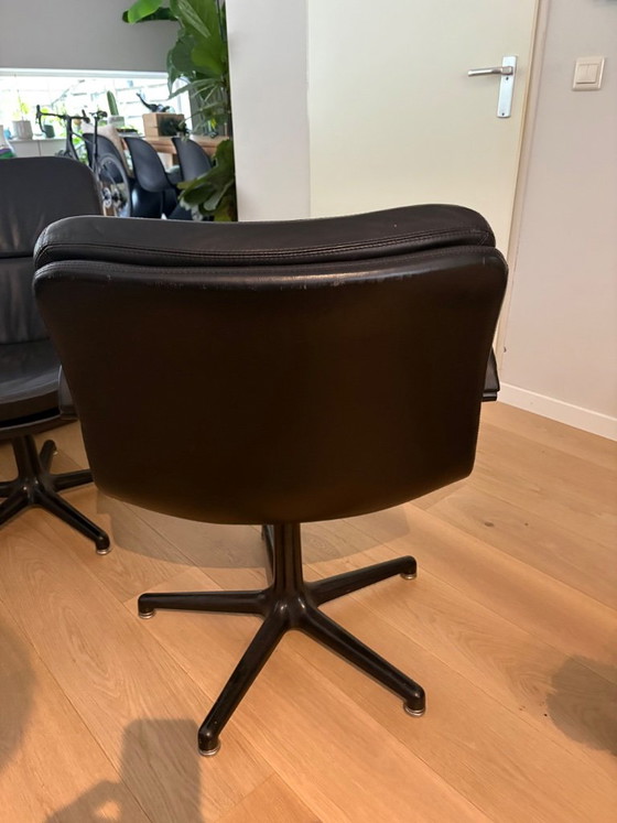 4 x Artifort F141 Swivel Armchair Geoffrey Harcourt – Leather (photo 14 of 16)