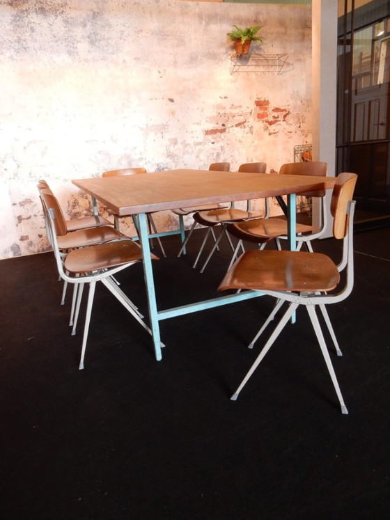 8 X Sillas, Friso Kramer y Wim Rietveld – Sillas de comedor, Metal, Wood (photo 4 of 5)