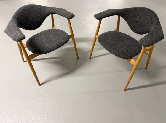 2x Gubi Masculo Dining Chairs GamFratesi Design – Wood, Cotton (photo 2 of 7)