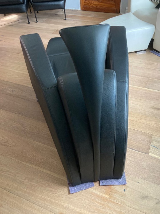 Image 1 of Designer armchair KLER leather with footstool