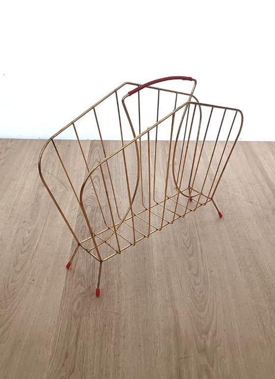 Image 1 of Fifties brass magazine stand