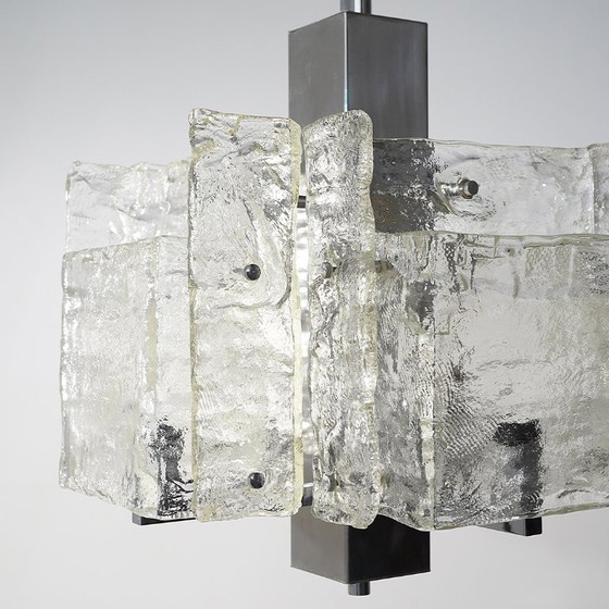 Kroonluchter van verchroomd metaal en glas, jaren 70 – Plafondlampen, Metal (photo 12 of 15)