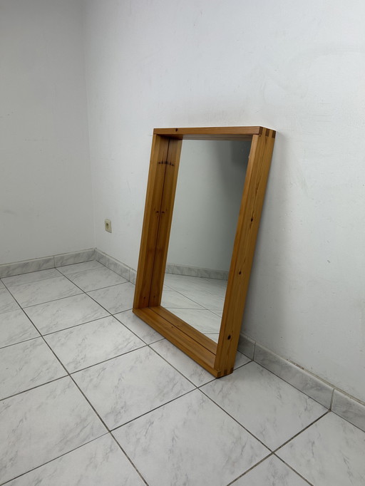 Vintage Scandinavian mirror pine wood