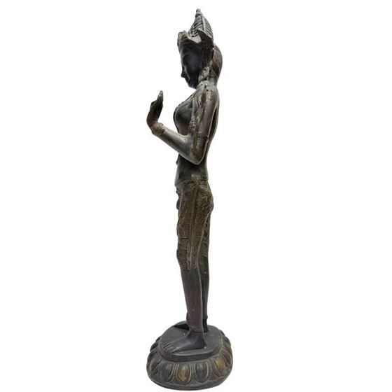Antique Standing Tara - Bronze - Himalaya - 42 cm – Sculpture (photo 7 of 10)