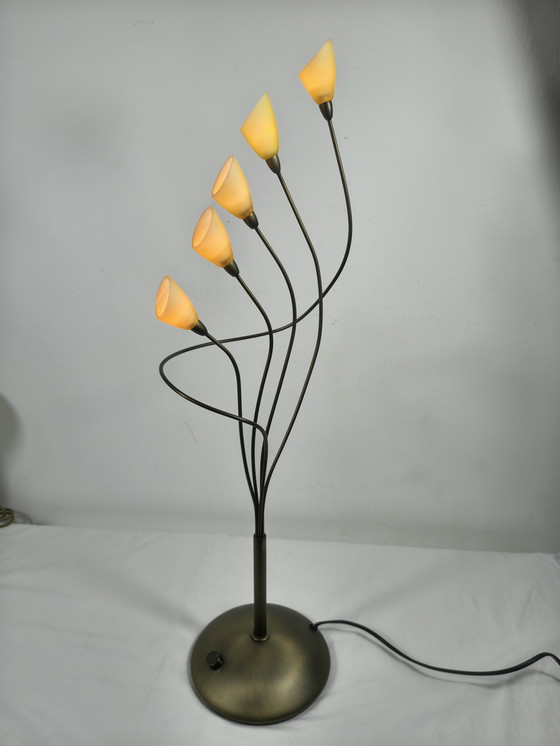 Image 1 of Vintage Vandeheg Table Lamp with Chalices & Dimmer