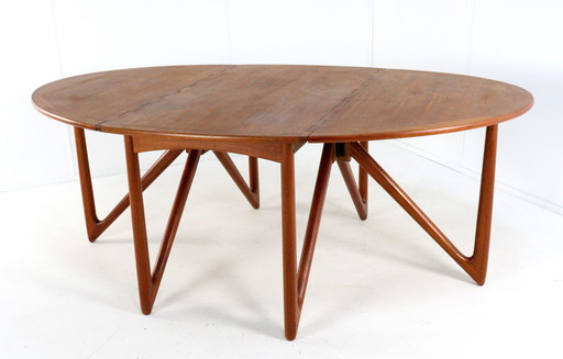 Kurt Østervig pour Jason møbler table de salle à manger ovale teck vintage