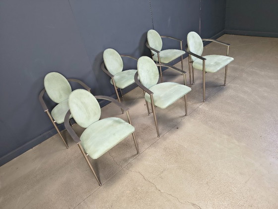Image 1 of Vintage eetkamerstoelen van Belgo chrom, set van 6 - jaren 80