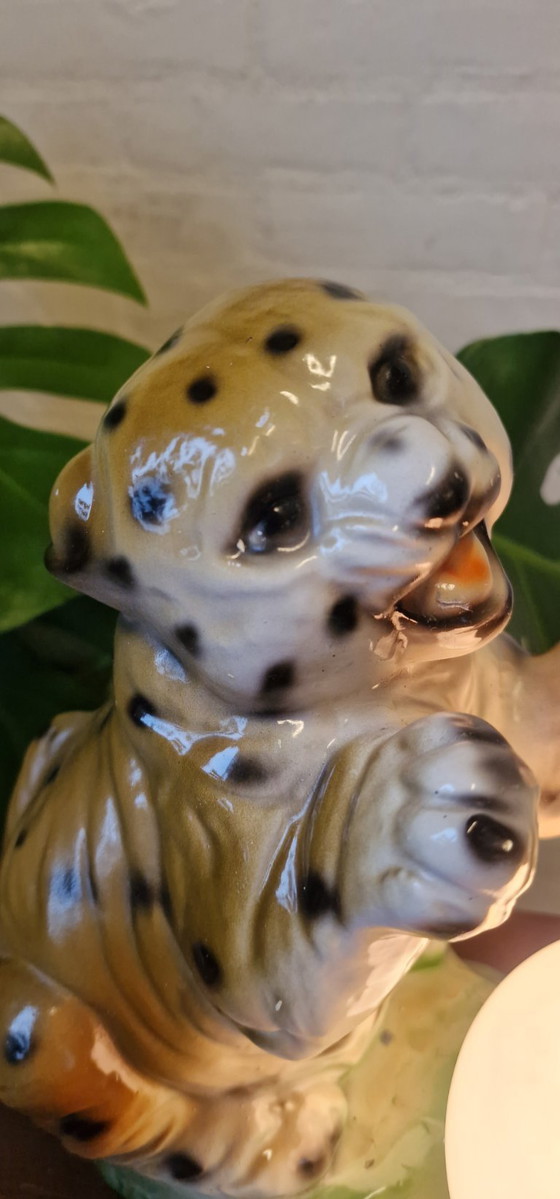 Image 1 of Lampe de table vintage unique - panthère