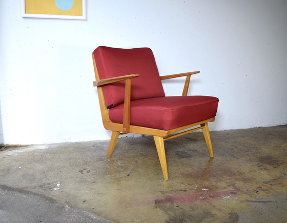 Image 1 of 1950 Casala Easychair Poltrona rossa vintage Poltrona di metà secolo