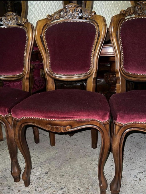 6 barok eetkamer stoelen