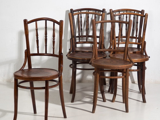 Sedie antiche stile caffè parigino (c.1920). Set di 6 pezzi #3 – Sedie da pranzo, Wood (photo 2 of 40)