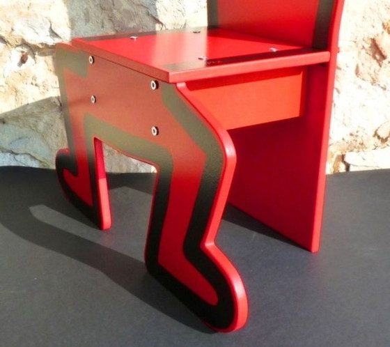Keith Haring Kinderstuhl rot, Vilac, Dekorative Objekte, Holz (Foto 4 von 20)